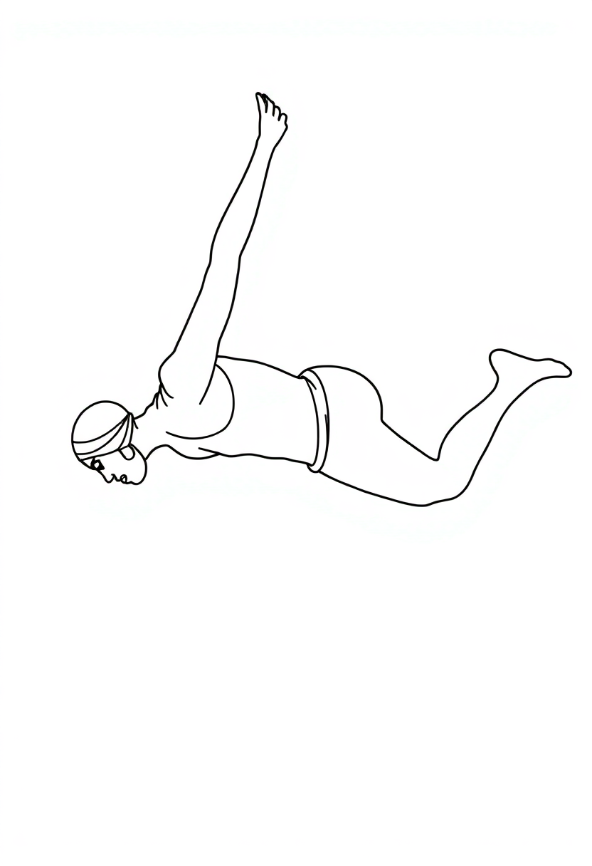 Swimming Champion Diving coloring page, free printable
