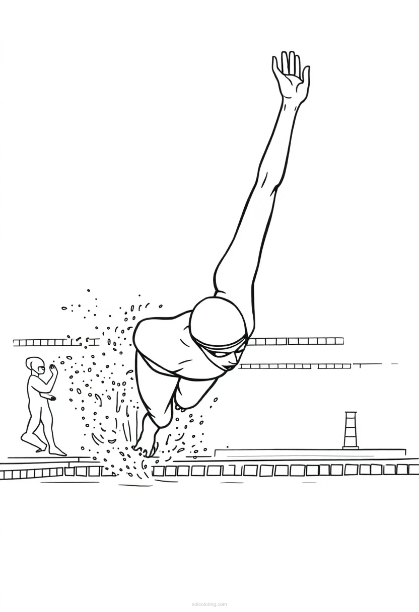Swimming Competition coloring page for kids