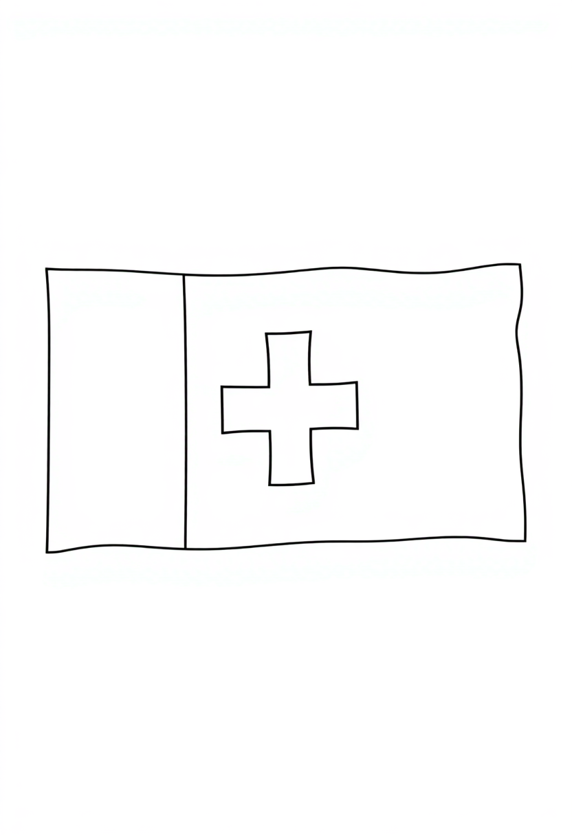 Swiss Flag coloring page, free printable