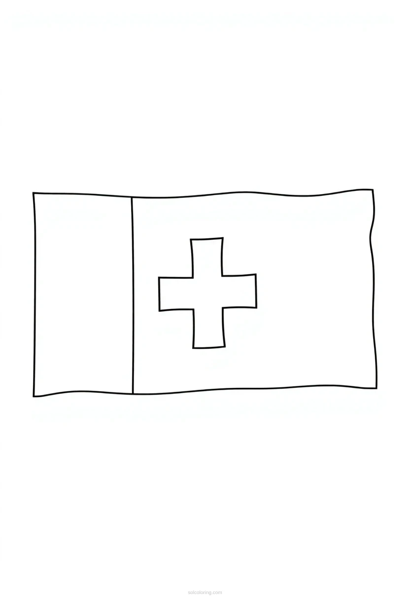 Swiss Flag coloring page for kids