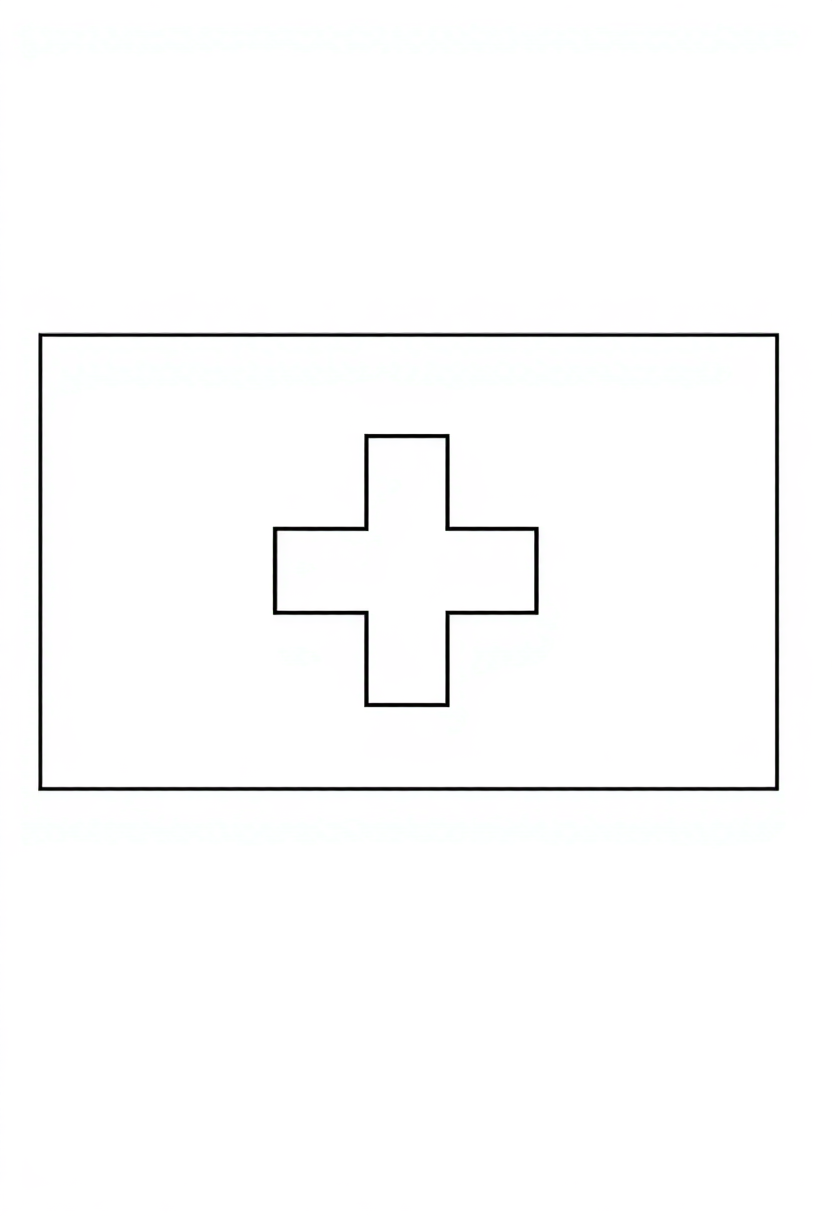 Swiss Flag coloring page, free printable