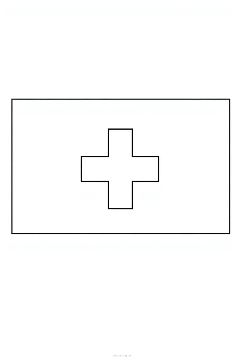 Swiss Flag coloring page for kids