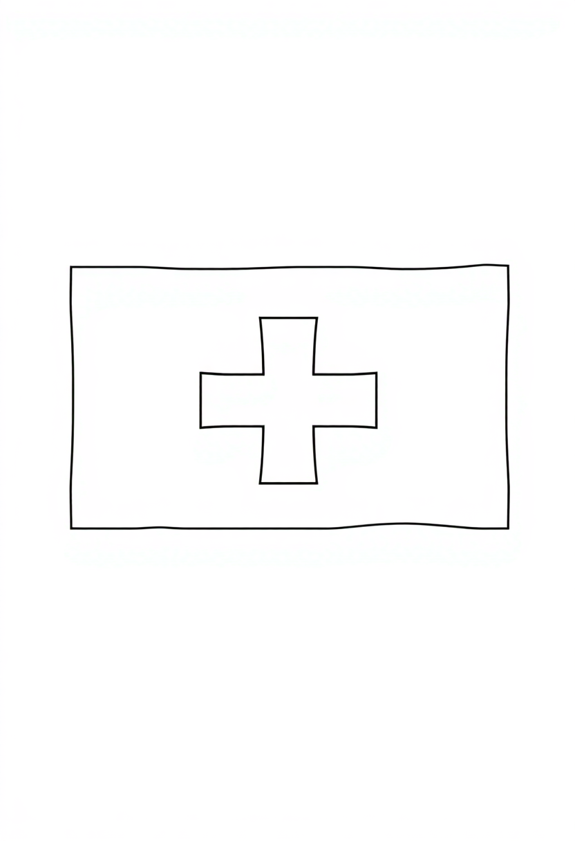 Swiss Flag coloring page, free printable