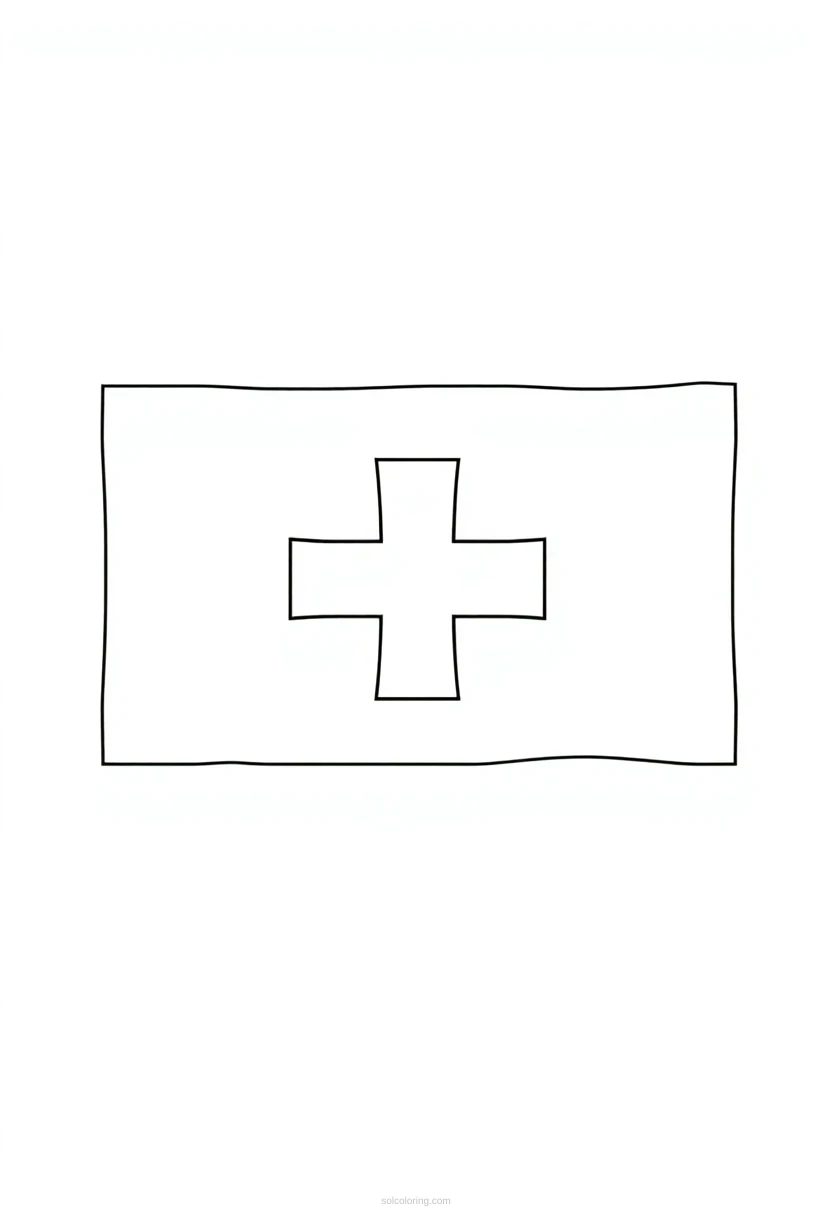 Swiss Flag coloring page for kids