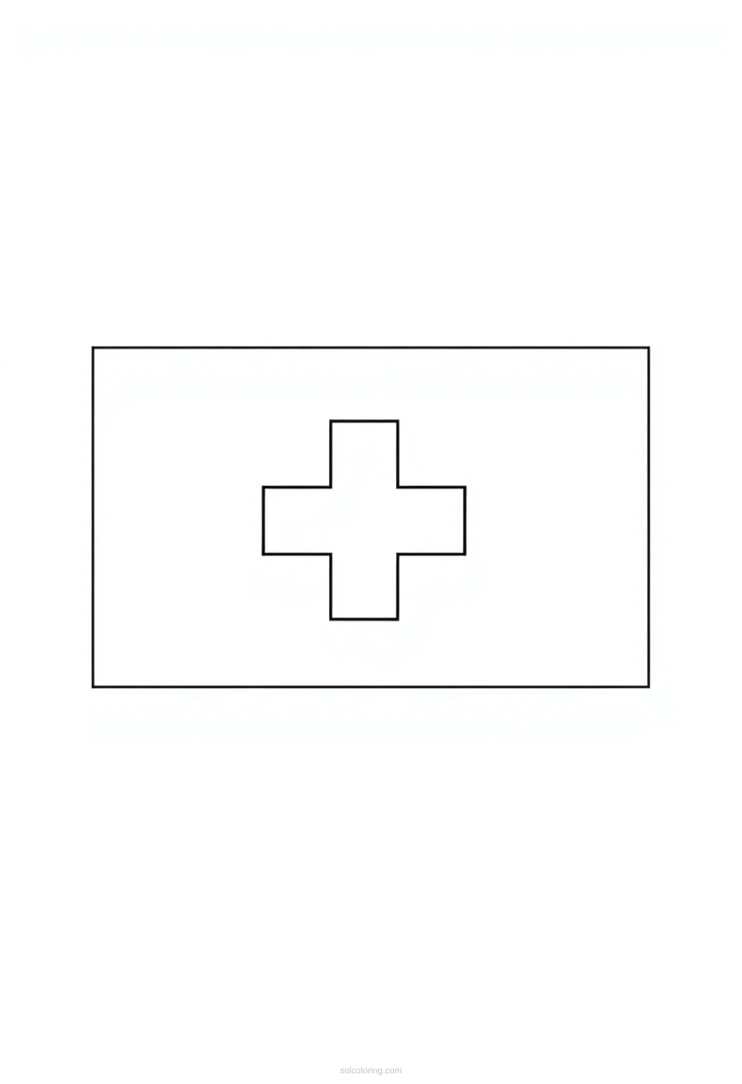 Swiss Flag coloring page for kids