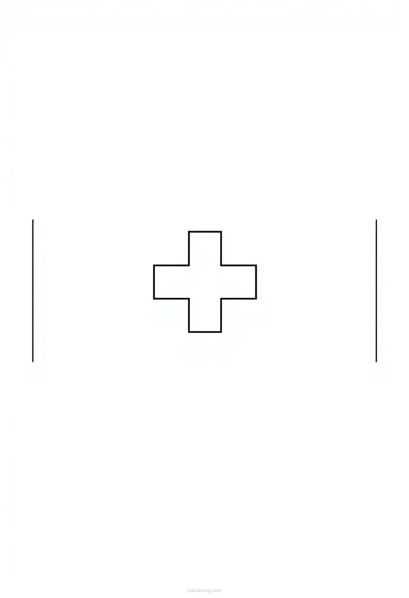 Swiss Flag coloring page for kids