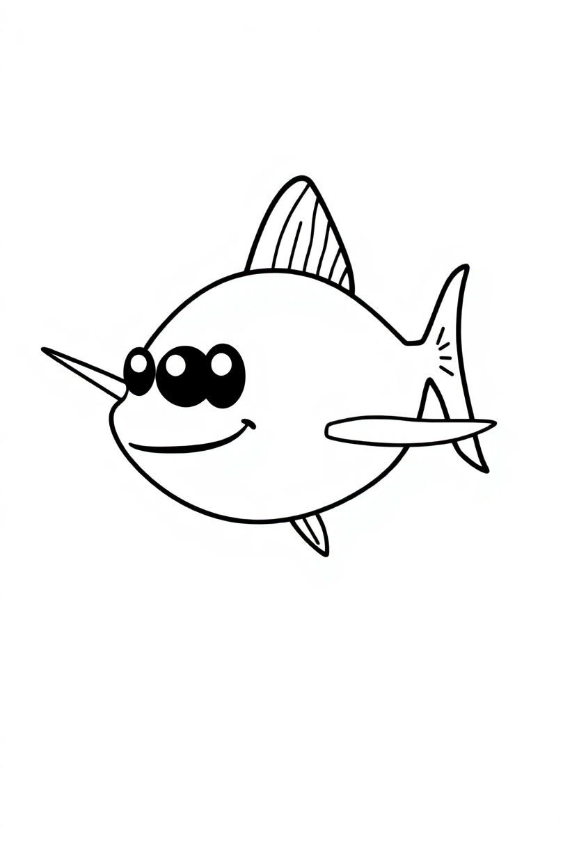 Swordfish coloring page, free printable