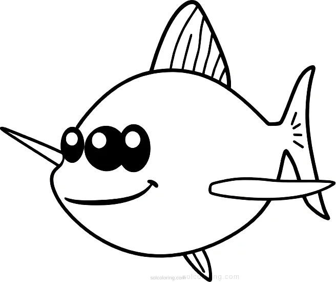 Swordfish coloring page for kids