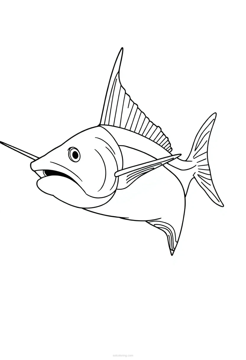 Swordfish coloring page for kids