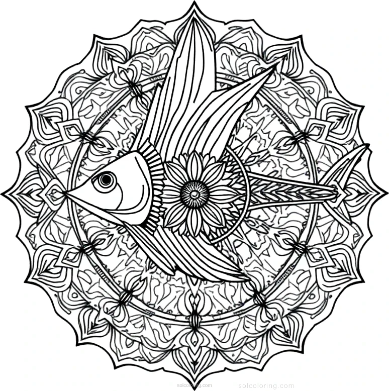 Swordfish coloring page for kids