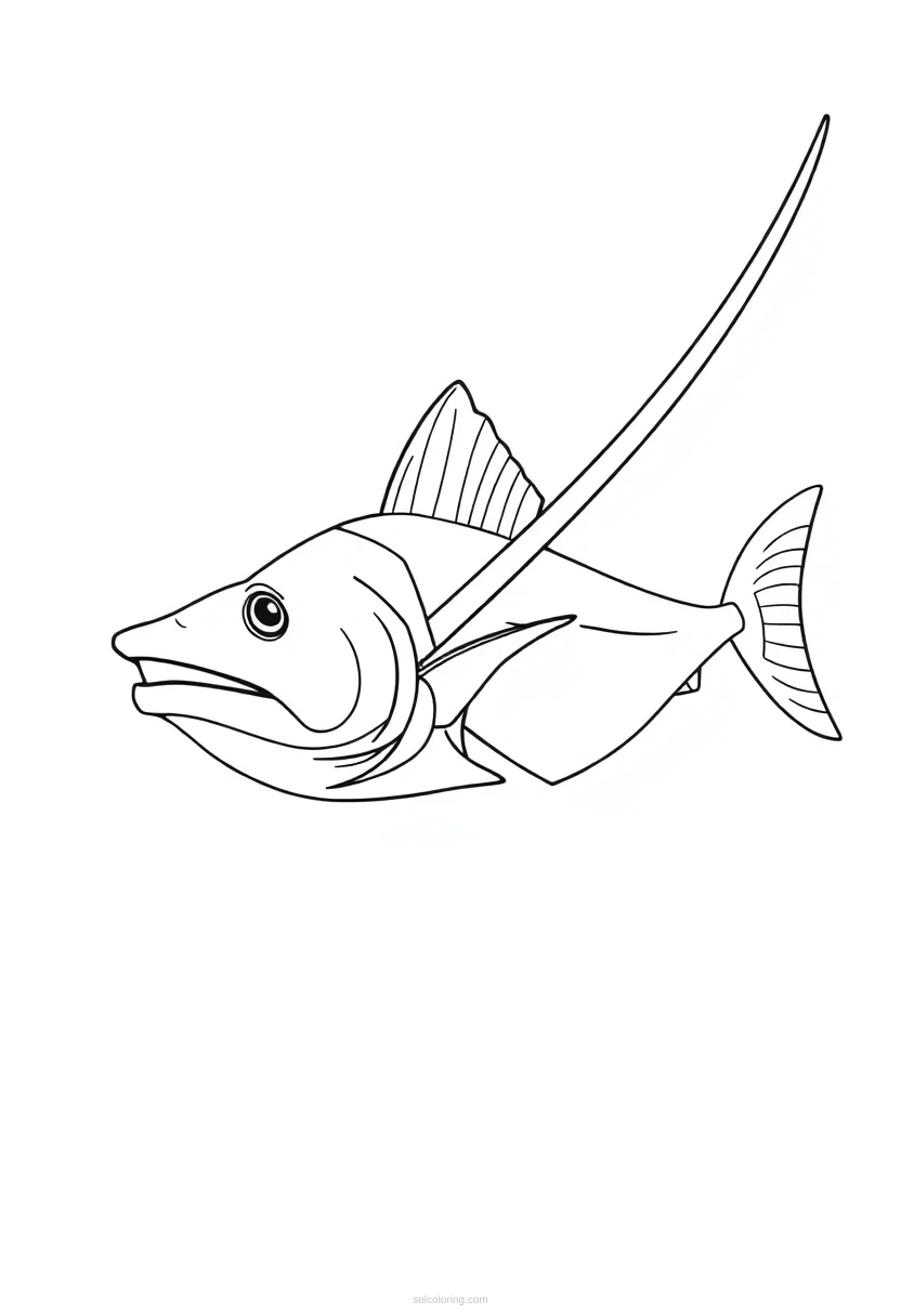 Swordfish coloring page for kids