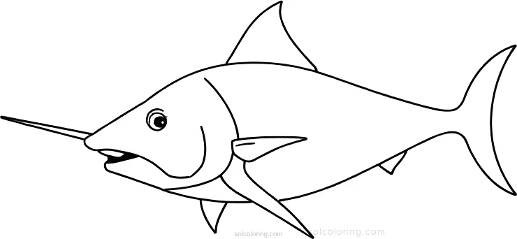 Swordfish coloring page for kids