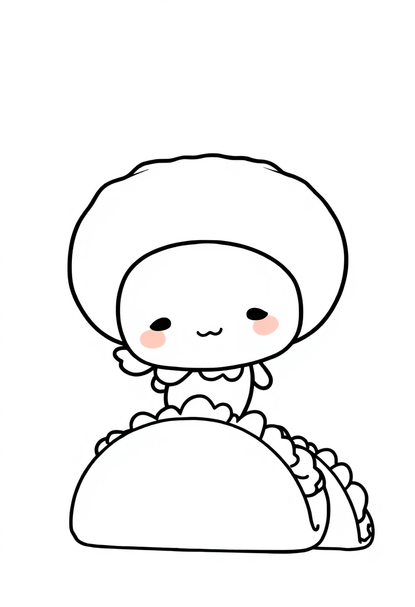 Tacos coloring page, free printable
