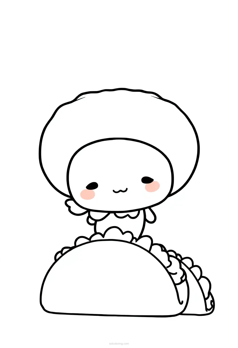 Tacos coloring page for kids
