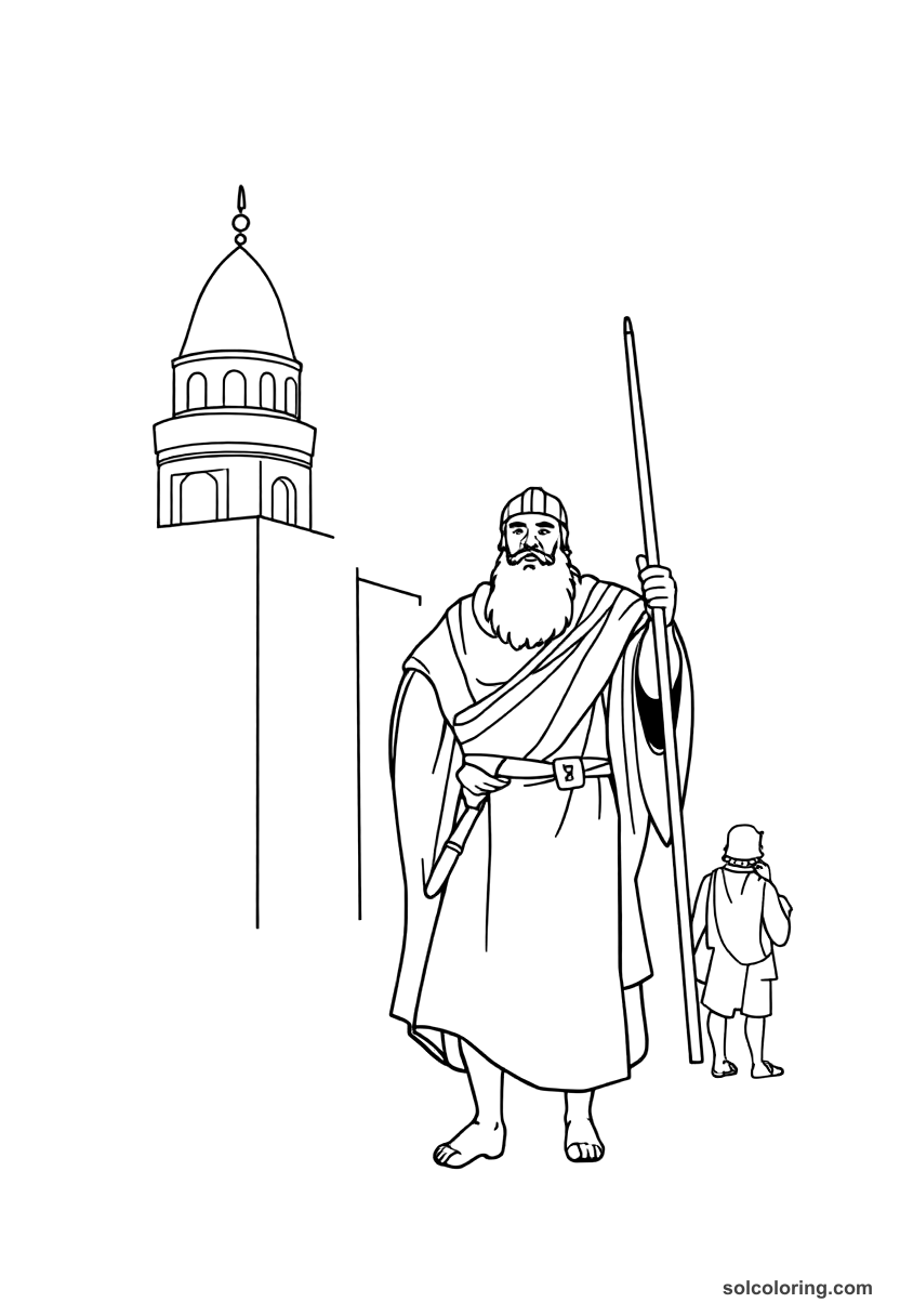 Simple Tamerlane Entering Samarkand coloring page, free printable simple style