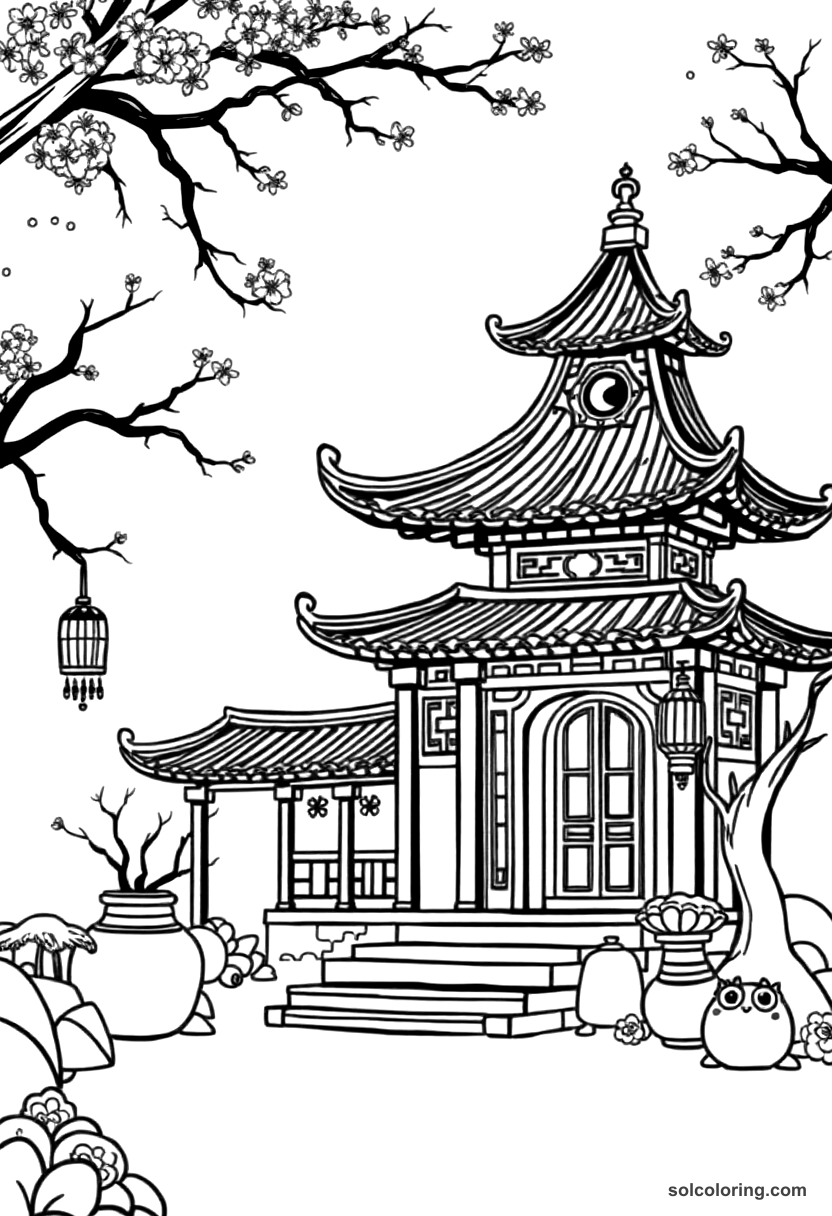 Cute Cartoon Tang Dynasty Poet's Garden