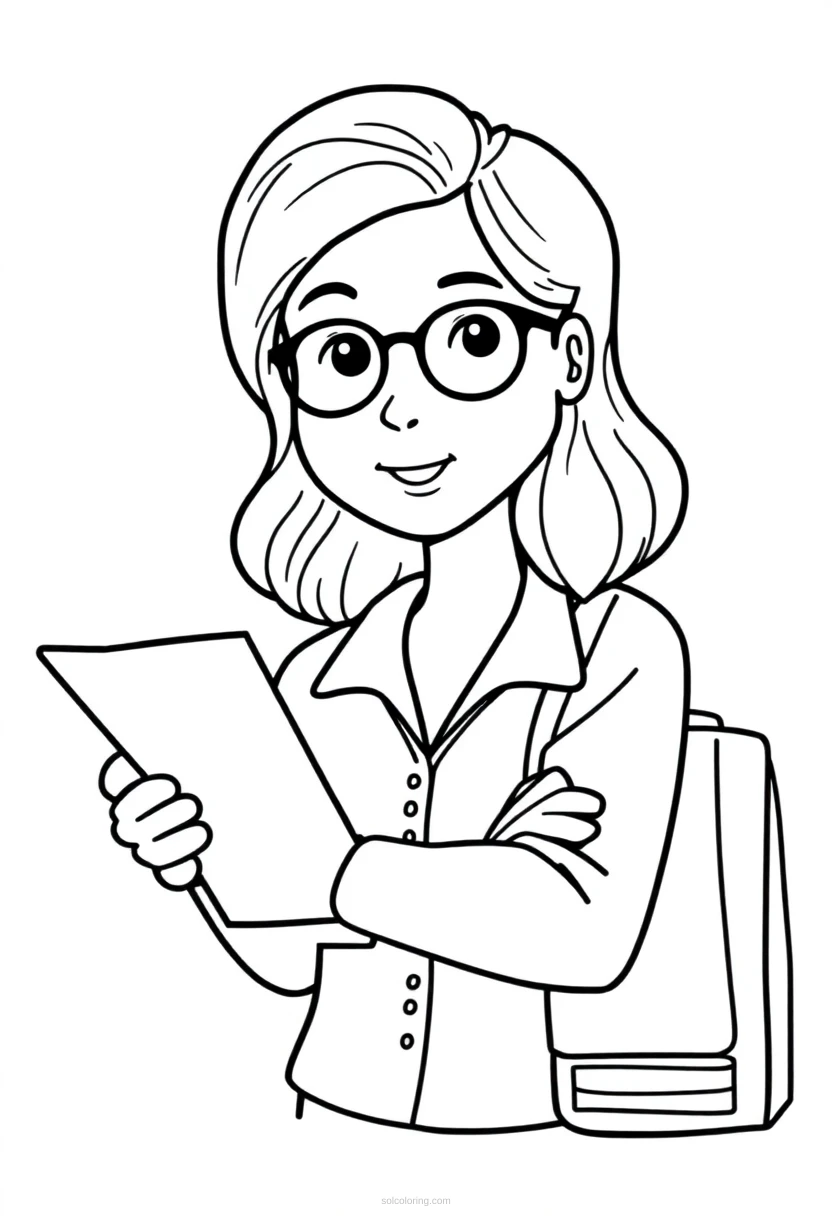 Teacher coloring page for kids