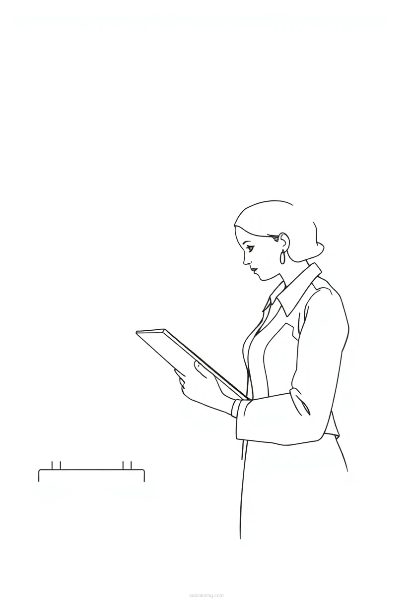 Teacher coloring page for kids