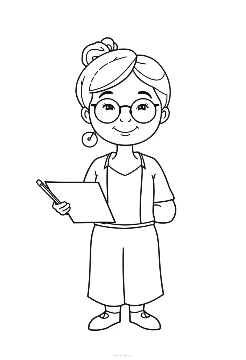 Teacher coloring page for kids