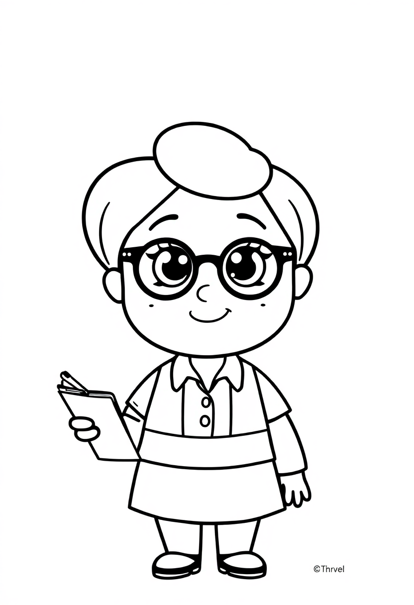 Teacher coloring page, free printable