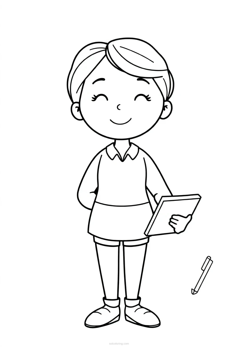 Teacher coloring page for kids