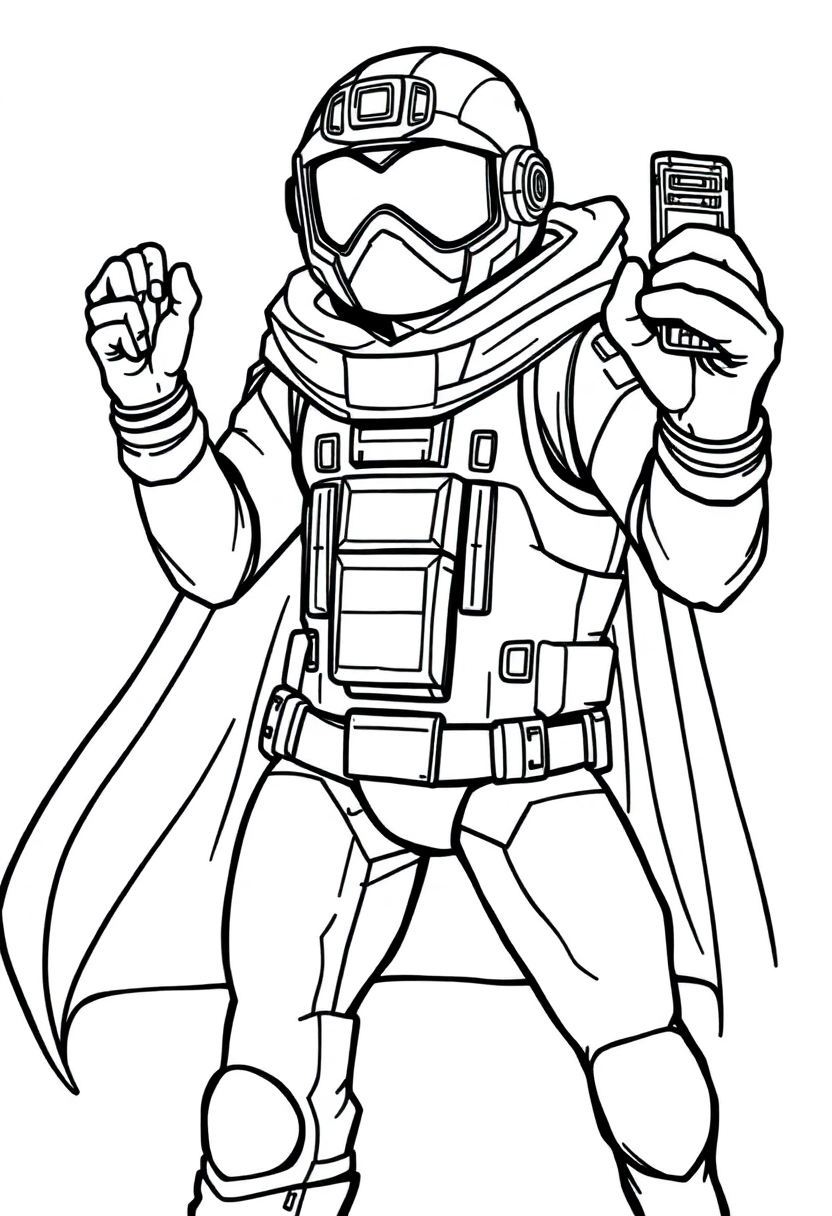 Tech Gadget Hero coloring page, free printable