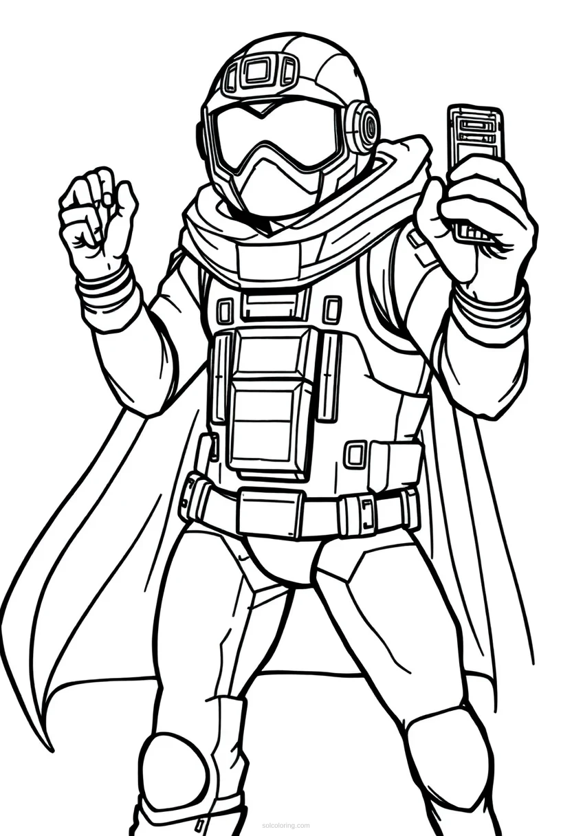 Tech Gadget Hero coloring page for kids
