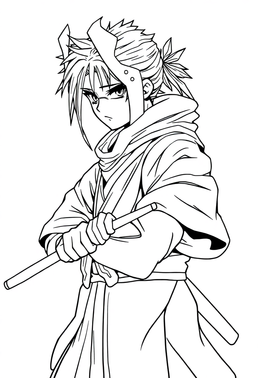 Teenage Samurai coloring pages