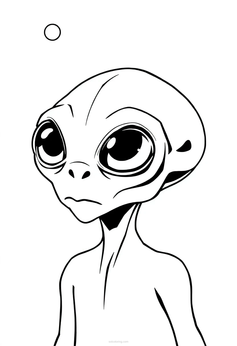Telepathic Alien With Large Eyes coloring pages