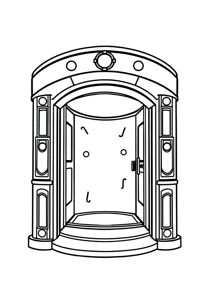 Teleportation Portal Device coloring page, free printable