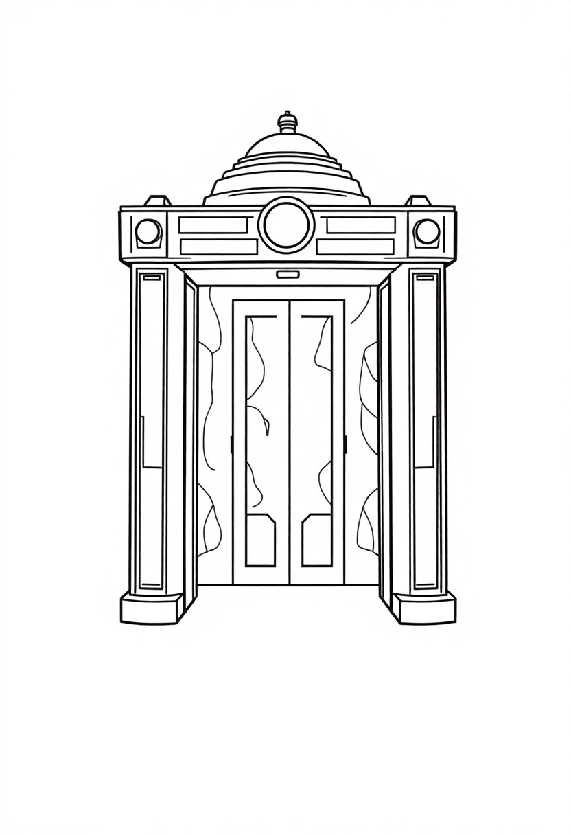 Teleportation Portal Device coloring page, free printable