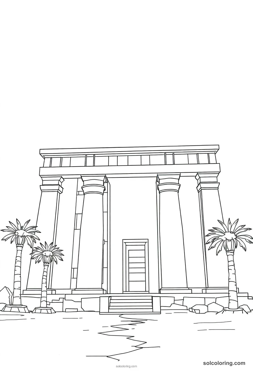 Temple Of Hatshepsut At Deir El Bahari coloring pages