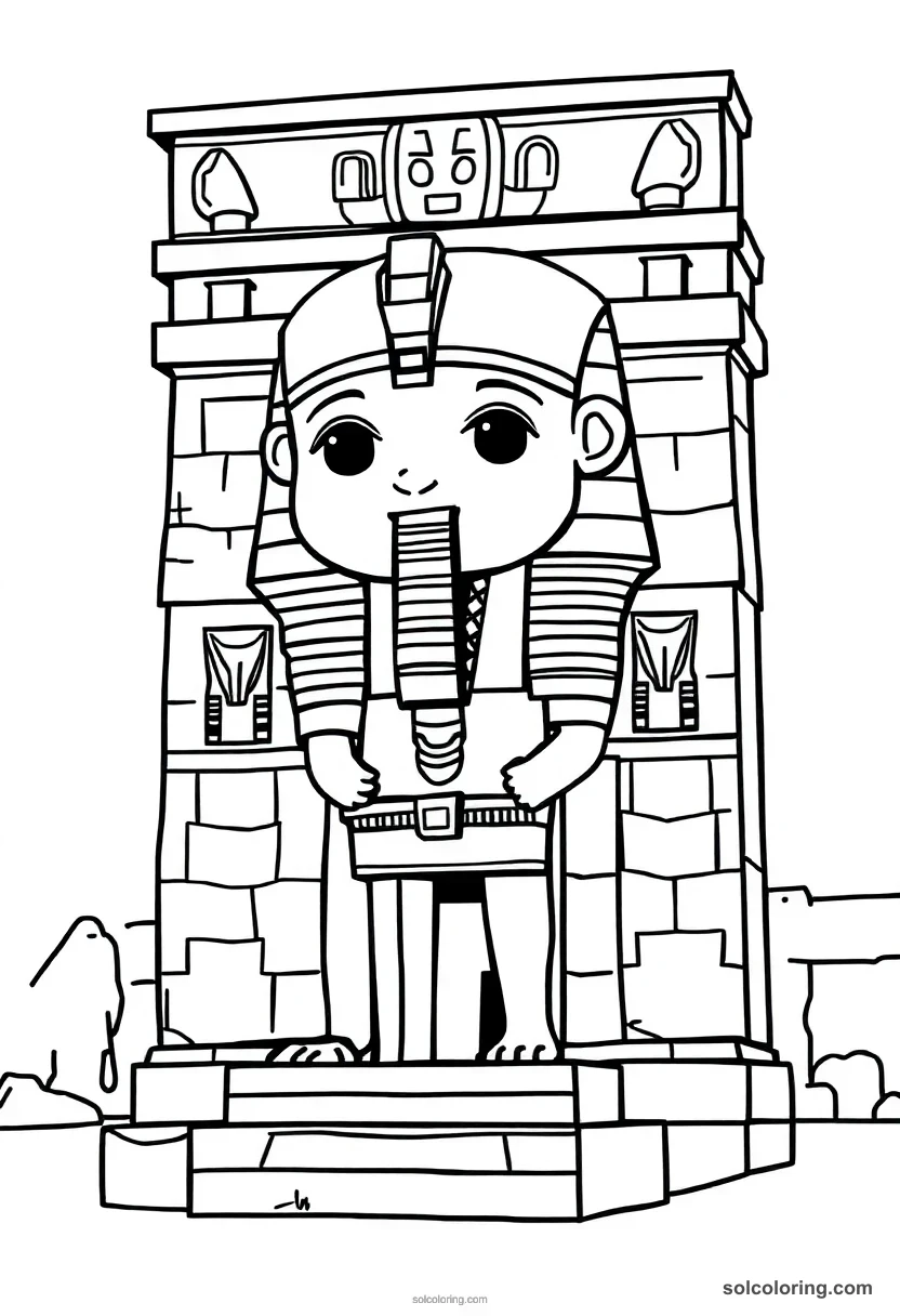Chibi Temple of Horus at Edfu chibi coloring page for kids