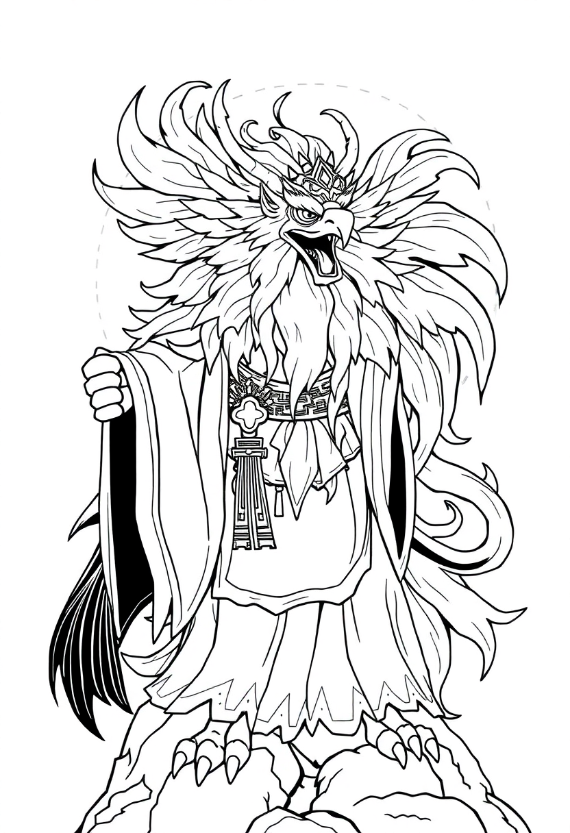 Tengu Mountain Spirit coloring page, free printable