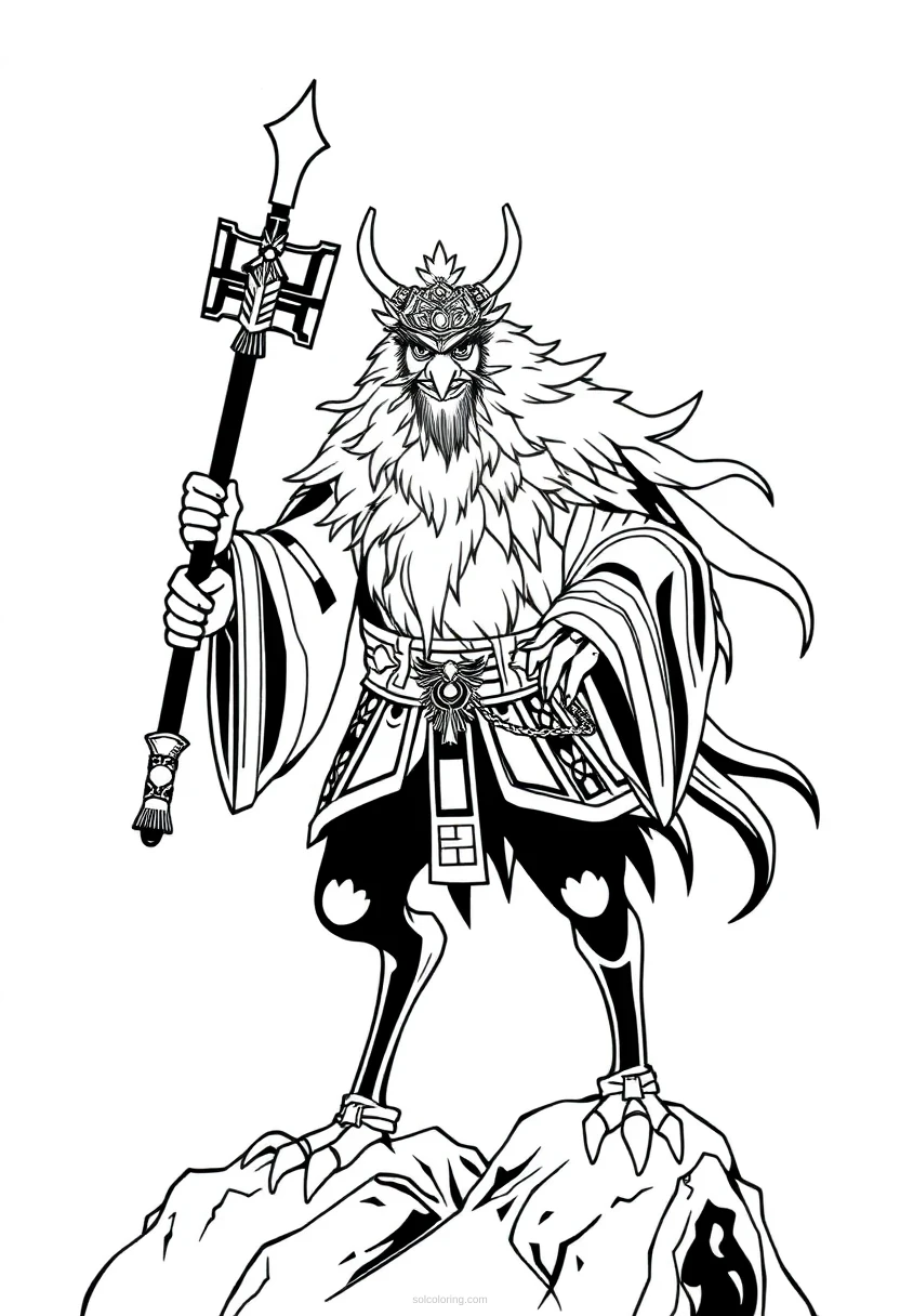 Tengu Mountain Spirit coloring pages