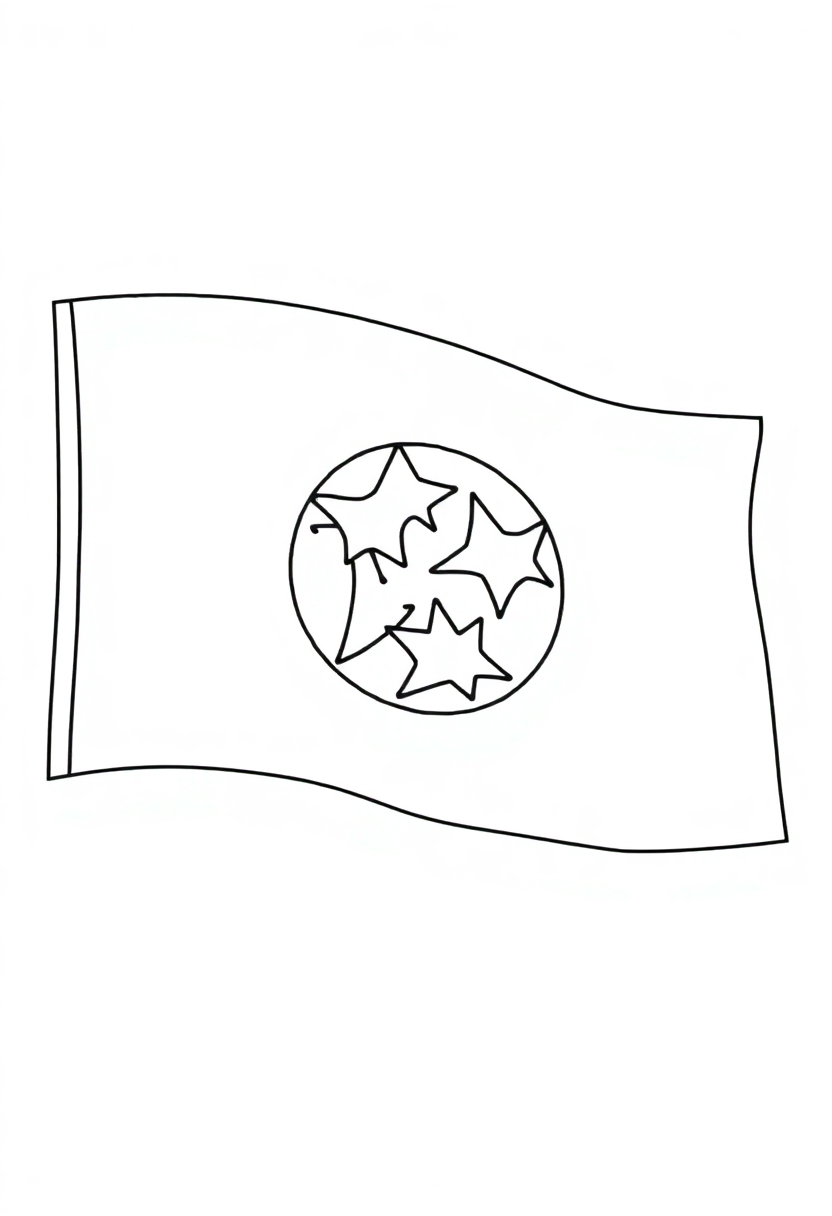 Tennessee State Flag coloring page, free printable
