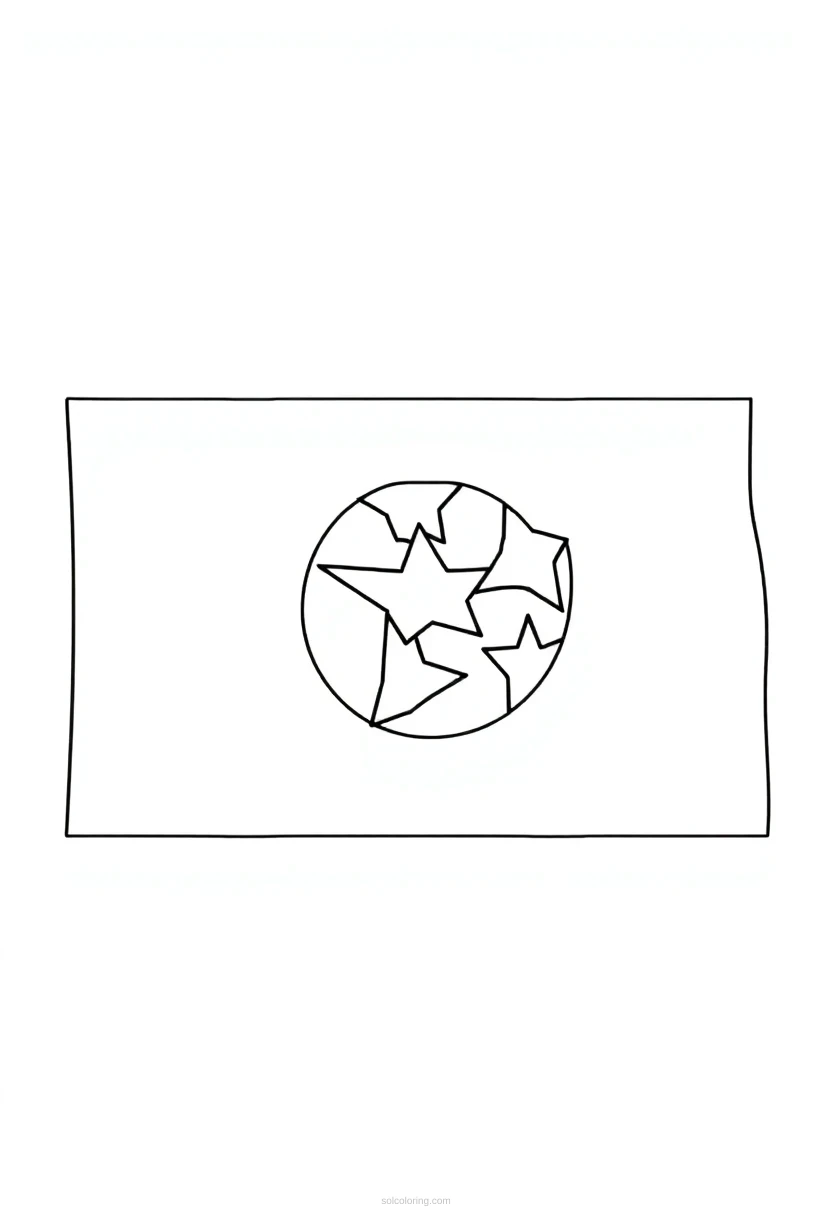 Tennessee State Flag coloring page for kids