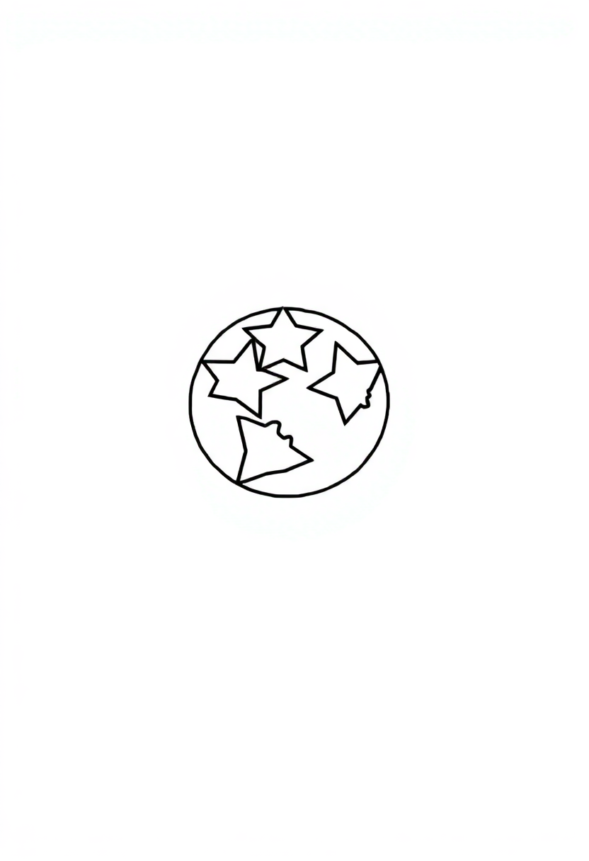 Tennessee State Flag coloring page, free printable