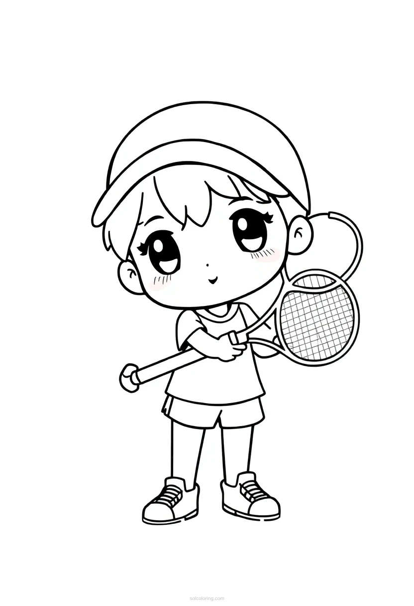 Tennis Player coloring page for kids
