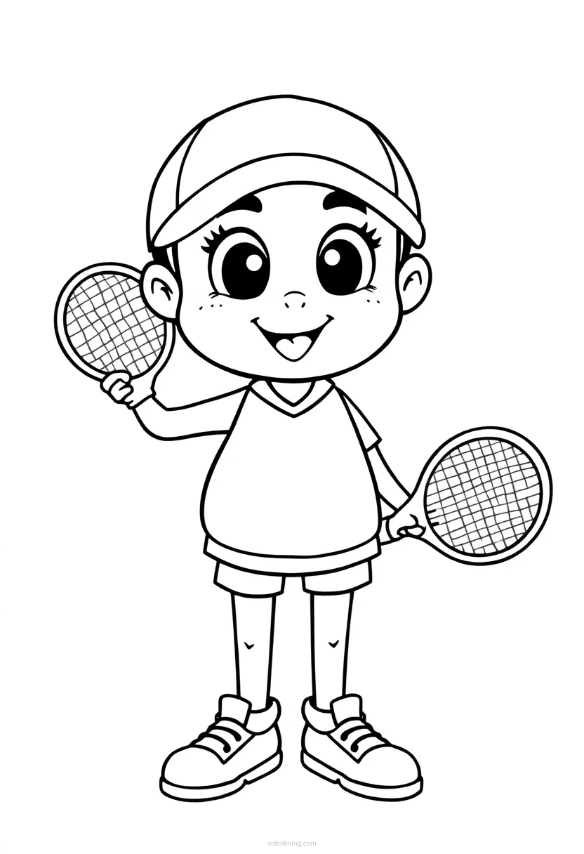 Tennis Player coloring page for kids