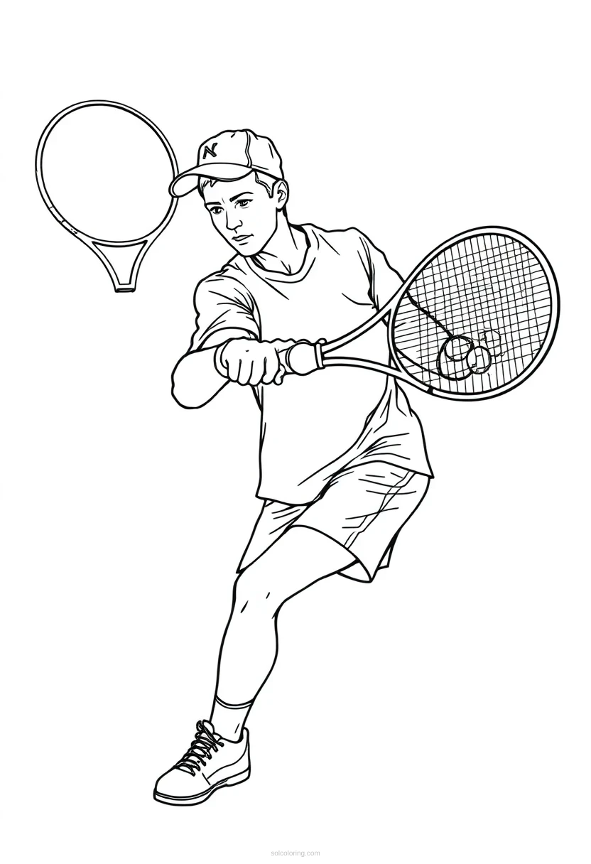 Tennis Player coloring page for kids