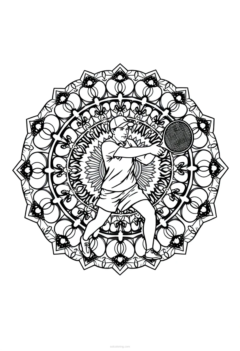 Tennis Player coloring page for kids