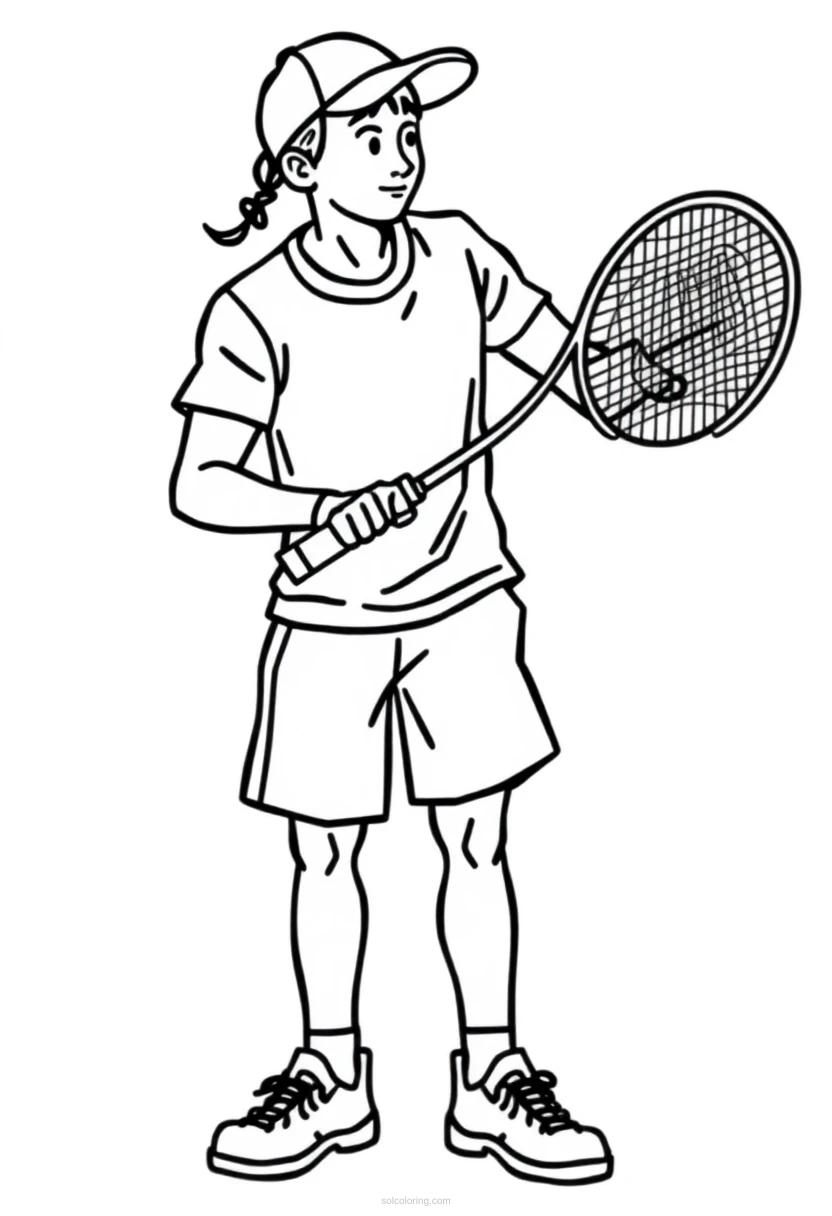 Tennis Player coloring page for kids