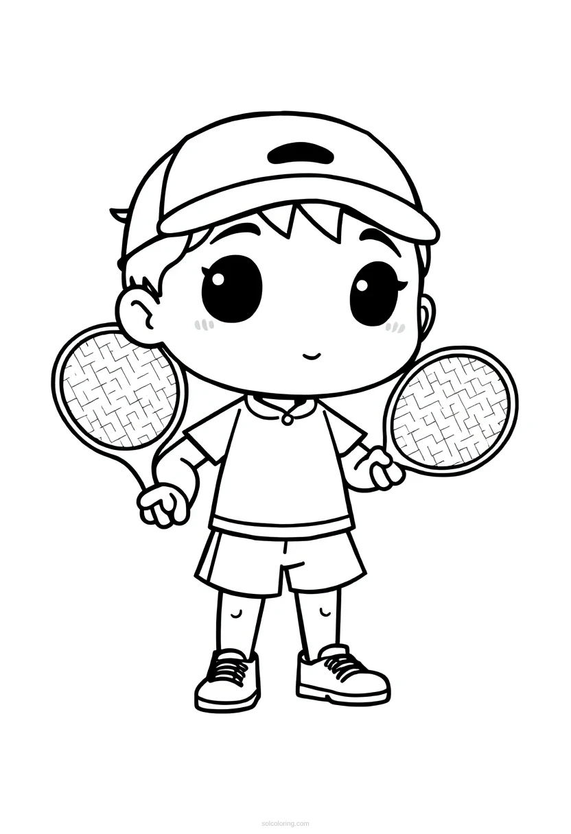 Tennis Player coloring page for kids