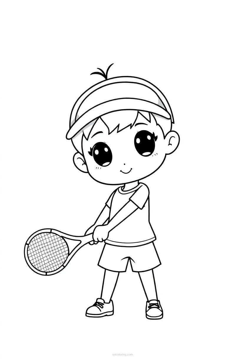 Tennis Player coloring page for kids