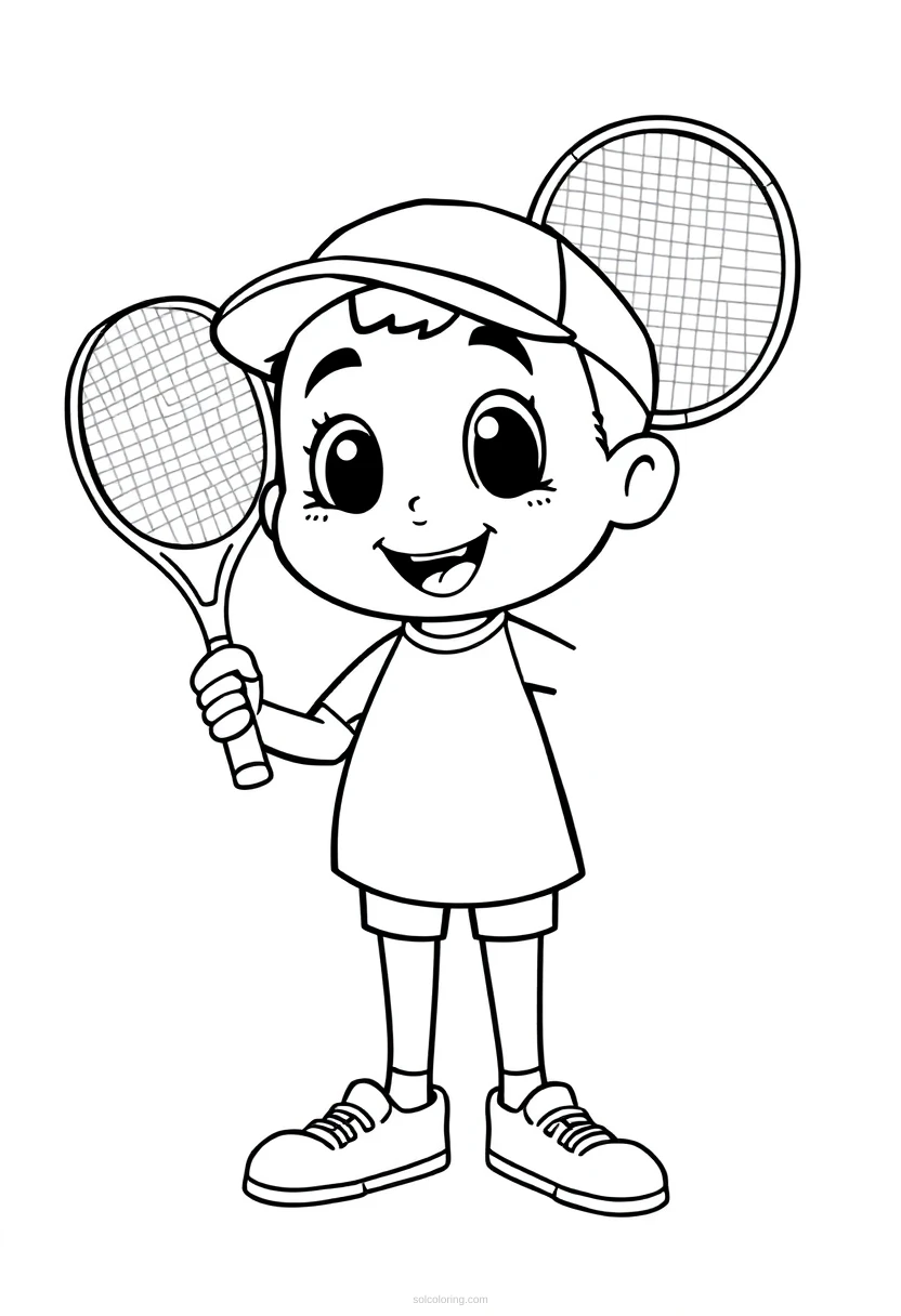 Tennis Player coloring page for kids