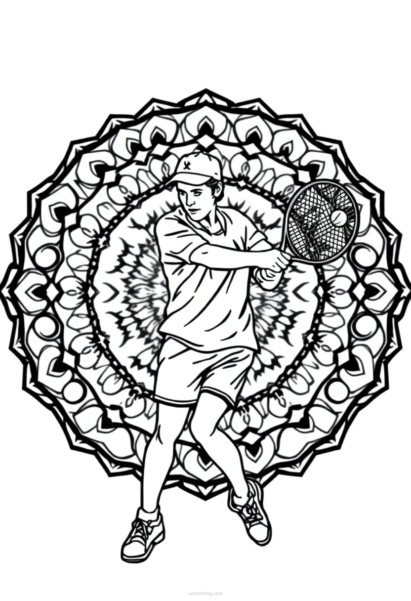 Tennis Player coloring page for kids