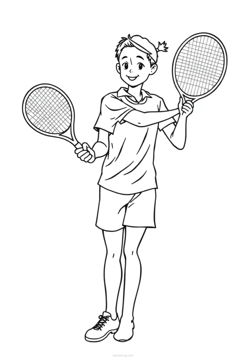 Tennis Player coloring page for kids