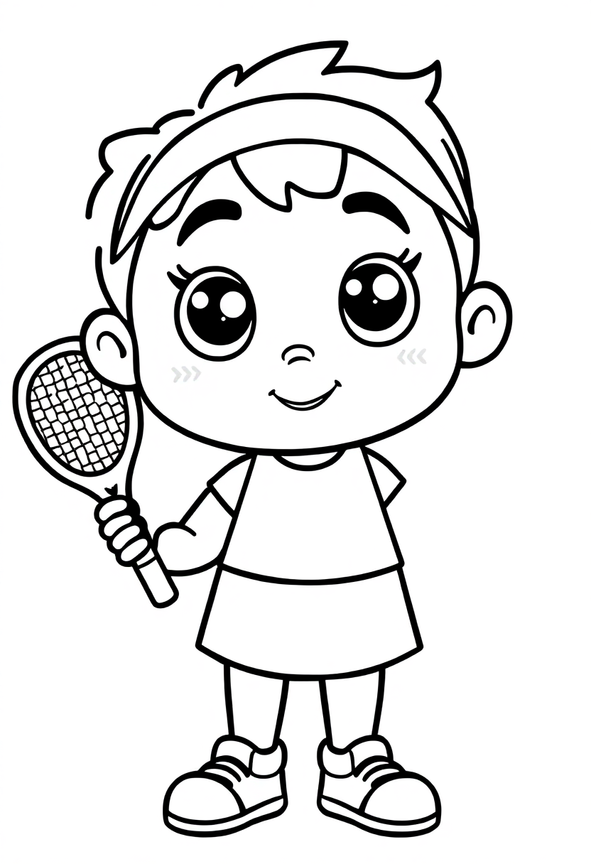 Tennis Player coloring page, free printable