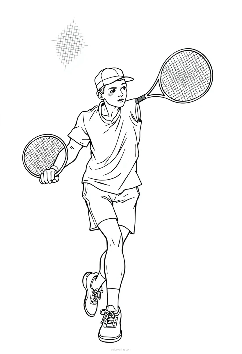 Tennis Player coloring page for kids